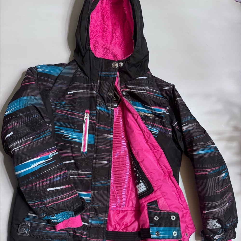 Stylish Kids' Black and Pink Puffer Jacket